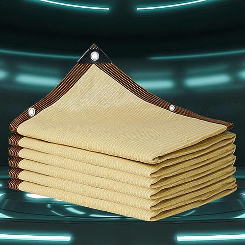 Telo Ombreggiante Telo Ombra Vela Ombreggiante Rettangolare protezione privacy Tessuto Ombreggiante Traforato Tenda A Vela Protezione UV 95% Traspirante Raffreddamento Reti Giardino,beige-6x6m