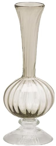 Decor Space Vase amphore élégant avec base pour fleurs, décoration de l'amphore intérieur (vase col long h 41 cm, gris)