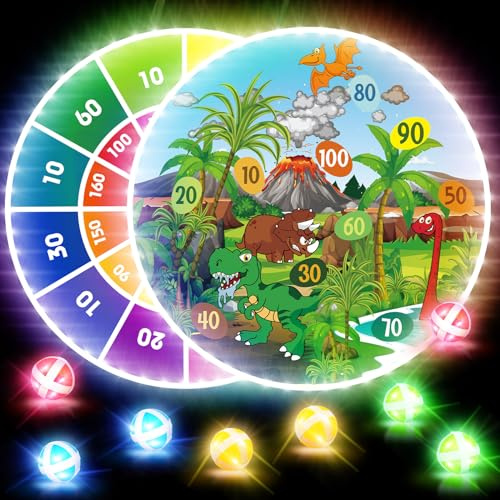 48cm LED Dartscheibe für Kinder - mit LED-Klebebälle - Perfekt für drinnen und draußen Jungen und Mädchen im Alter von 3-12 Jahren