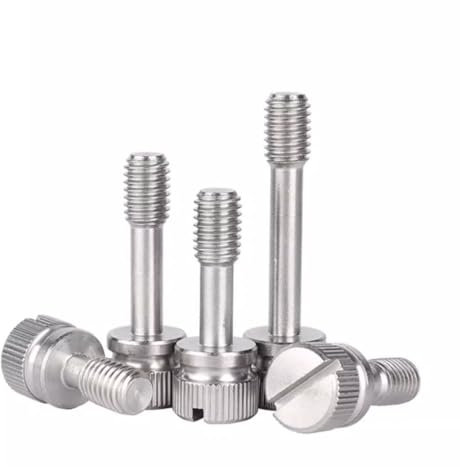 Foyoram Lot de 6 vis imperdables M4 x 25 mm à tête moletée avec fente en acier inoxydable (M4 x 25 mm)