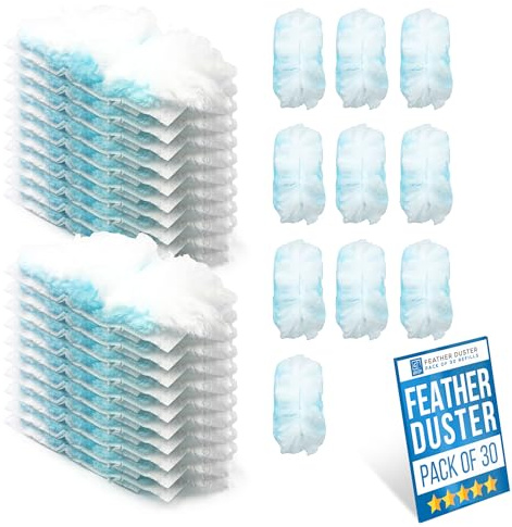 Fluffy Duster Refills, Pack of 30 Dust Magnet Refills Dusters for Cleaning Compatible with Flash, Pledge & Swiffer Dusters - Effectively Entrap Dust, Dirt, and Hair with Ease