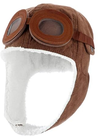 Gorro de Aviador para Bebés Niños y Niñas con Orejeras, Sombrero de Trampero de Invierno Cálido con Gafas de Protección para Esquiar