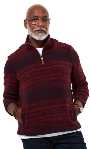 Joe Browns Men's Striped Funnel Neck Sweatshirt, Regular Fit, Purple, M