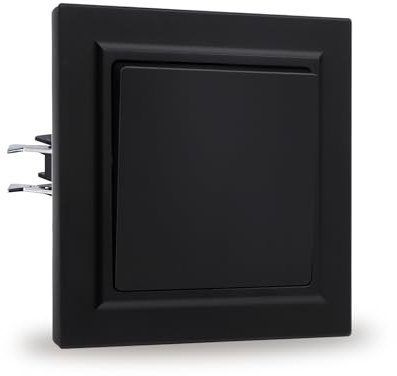 JIMEIDA Interruttore della luce nero PC sensazione liscia sulla pelle con gancio 1 scomparto 1 via interruttore a incasso interruttore a parete 10 amp,250 V