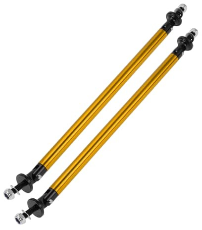 Partuto 200mm Adjustable Front Rear Bumper Lip Splitter Strut Support Bars | 2pcs, 200mm/7.87in, Car Splitter Support Rods, Aluminum Alloy, Gold Tone