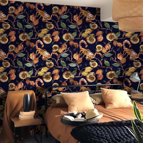 Selbstklebende Tapete Insekt Braun Orange Strukturtapete Wandtattoo Schlafzimmer Tapete Selbstklebend Vliestapete Wallpaper for Living Room Tapeten Wandschutzfolie 38.6x250.6cm