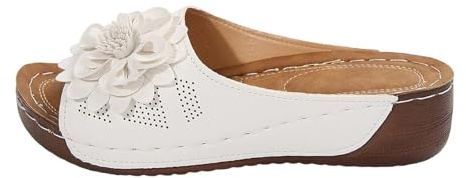 Pantoletter dam med fotsäng – läder, platåsandaler, pumps, peep toe, sommarskor, strandskor, toffla, halkfria tofflor, sommar, trädgårdsskor, damskor fritidssandaler