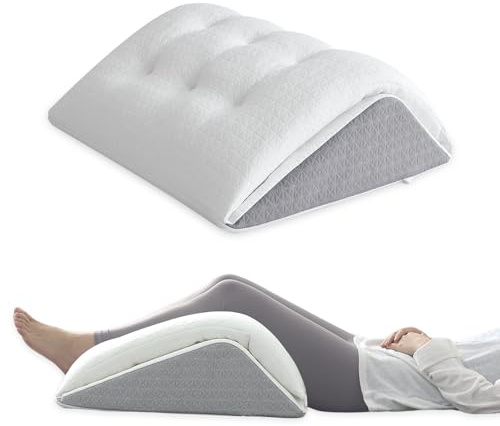 TANYOO Knee Wedge Pillow with Adjustable Memory Foam Top, Leg Elevation Support Post Surgery Recovery&Pain Relief, Bed Wedge Pillow for Sleeping, Legs and Lower Back Support