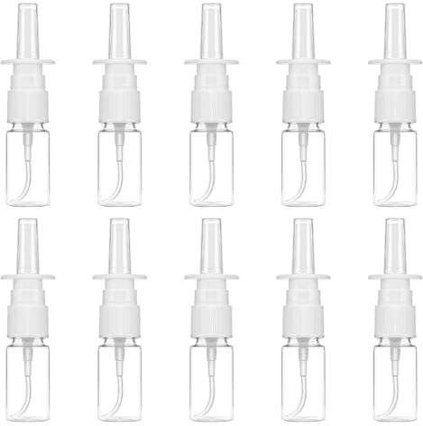 JEYORZY 10Pcs Botellas de Aerosol Nasal 10ml, Botella de spray nasal reutilizable,pulverizador nasal de plástico fino, Vacía Botellas de Pulverizador con Embudo, para Agua, Perfume, Aceites Esenciales