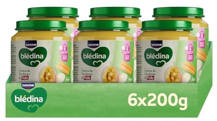 Blédina Tarritos de Crema de Verdura y Pollo para Bebé. Tarritos Blédina Fuente de Omega 3, Sin Sal Ni Azúcares Añadidos y Sin Gluten. Desde los 6 Meses, Pack 6x200g