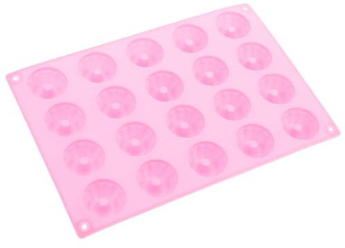CLISPEED Molde De Silicona Para Pastel 20 Cavidades Tamaño Mediano Color Rosa Resistente Al Horno y Microondas Para Repostería y Camping