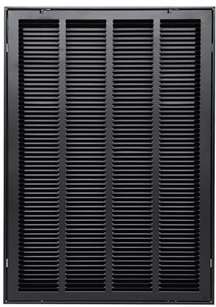 Fits 20x30 Duct Opening | Steel Return Air Filter Grille by Handua [Removable Door] for 1-inch Filters | Vent Cover Grill, Black | HVAC Cold Air Grille | Outer Size: 22 5/8W X 32 5/8H