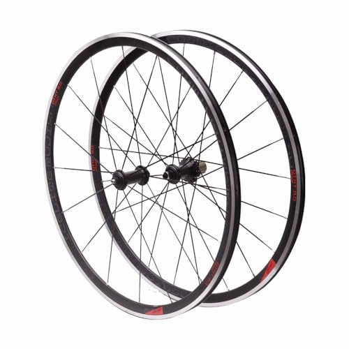 700C Rennrad-Radsatz Mit C/V-Bremse, 30mm Doppelwandige Aluminiumlegierungsfelge, 7/8/9/10/11/12-Gang-Kassette, 100/130mm Schnellspanner Vorder-/Hinterrad, Abgedichtetes Lager(Black)