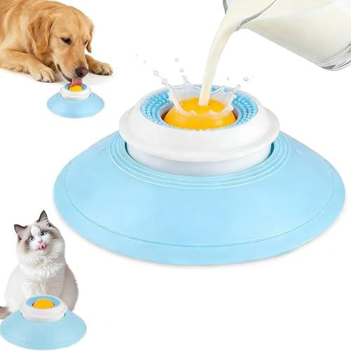 Antischlingnapf Hunde, Schleckball Futternapf Hund Katze, Hundenapf Schleckmatte für Anti Schling Napf Hund, Haustier Interaktives Spielzeug Geschenk, Gelangweilte Welpen Katzen