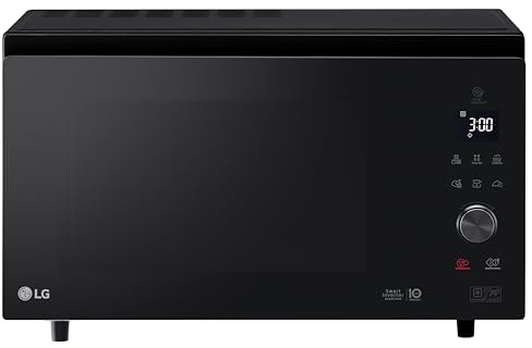 LG MJ3965BPB NeoChef Forno a Microonde Combinato con Grill 39 Litri, Potenza 1100W, Frittura Leggera, Fermentazione e Cottura a Vapore, Sistema con Infrarossi per Riscaldamento Uniforme, Nero Fumè