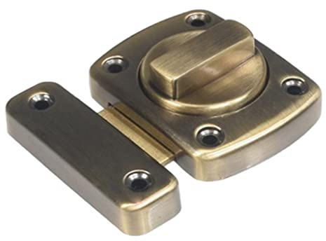 BLWOTMOR Serratura per Porta Scorrevole con Catenaccio Serratura Aggiuntiva per Montaggio in Superficie con Girevole per Porte Interne, Taglia S_Bronze, Multi