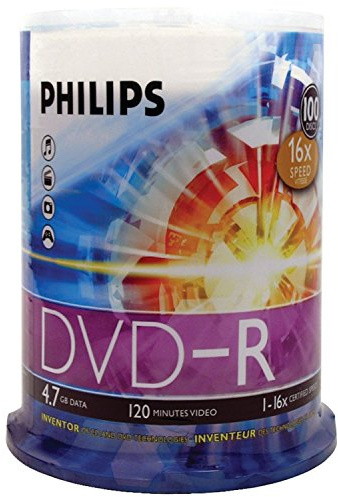 Philips DM4S6B00F 4.7GB DVD-R 100pieza(s) DVD en Blanco - DVD+RW vírgenes (4,7 GB, DVD-R, 100 Pieza(s), 120 min, 16x)