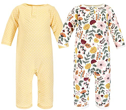 Hudson Baby Unisex Baby Premium Quilted Coveralls, Fall Botanical, 12-18 Months
