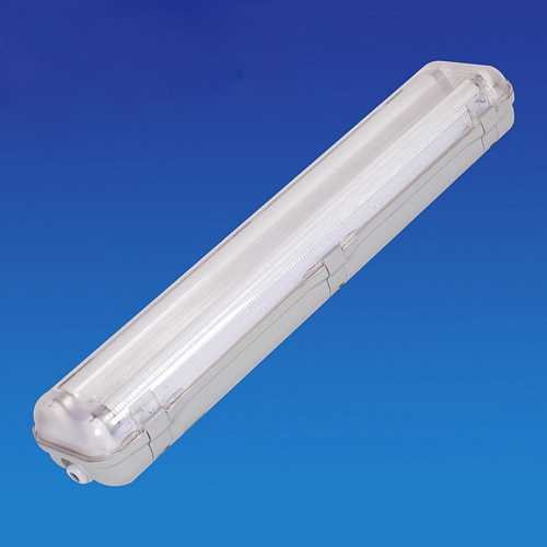 Plafón hermético de doble tubo LED T8, 60 cm x 2 neones de LED, impermeable, IP65, de Exterior e Interior