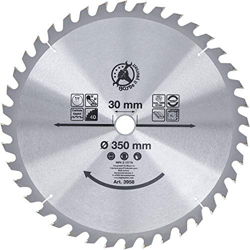 BGS Do it yourself Lama circolare in metallo duro, Ø 350 x 30 x 3,4 mm, 40 denti 3958