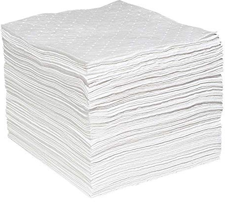 SpillTech Oil-Only Defender Absorbent Mat Pad, Heavyweight, Polypropylene, 19” x 15” (L x W), White, Pack of 100 (WPB100H)