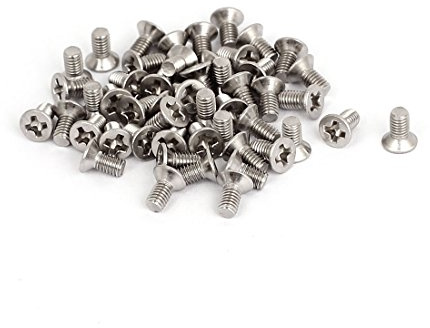 sourcing map M3 x 6 mm Phillips Flat Head Senkkopf Schrauben 50 Stk | Kreuzschlitzschrauben, Maschinenschraube