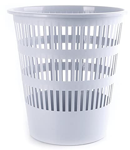 DONAU D307-13 Abfallkorb Papierkorb 12 Liter; 1 Stück grau Kunststoff Mülleimer Design Abfallbehälter rund Für Büro Küche Elegant und Praktisch Stabil, Öko-PP