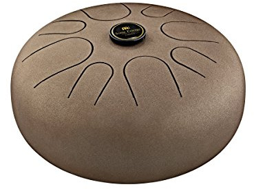 Sonic Energy Steel Tongue Drum, A-Moll, Vintage Braun (STD1VB) | 8 Töne, 440 Hz, Durchmesser 12 Zoll, 30,5 x 30,5 x 16,5 cm, Inkl. Tasche und 2 Schlägel, Edelstahl