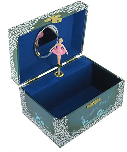Boîte à musique / boîte à bijoux musicale / coffret musical à bijoux en bois avec ballerine dansante, miroir et mécanisme musical à ressort de 18 notes (Réf: 22004) - Once upon a december - Anastasia