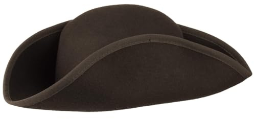 Lipodo Dreispitz Wollfilzhut Piratenhut Damen/Herren Made in Italy Hut Sommer Winter braun M (57-58 cm)
