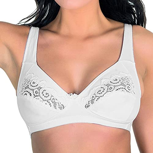 ARIS Reggiseno Lucia con Ferretto e Imbottitura Coppa (Bianco, 7)