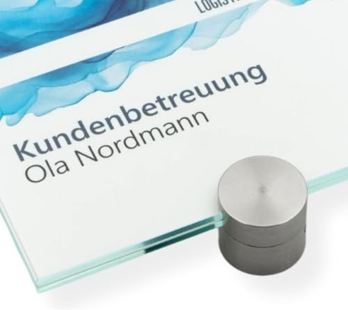 Logistic Sign System Klemm-Befestigung für Bilder und Spiegel, 2er Set, Glasklemme, Klemmhalter Platten aller Art, Plattenhalter aus Edelstahl für Plattenstärke 6, 8, 10 mm - Ø 30 mm (8 mm (Ø 30 mm))
