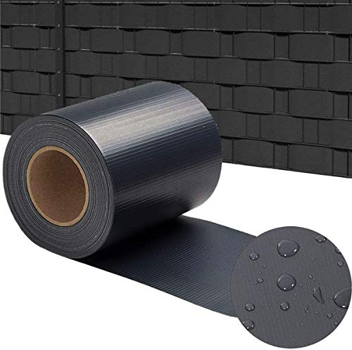 Aufun PVC Sichtschutzstreifen für Doppelstabmatten Anthrazit 70m x 19cm mit 40 Stücke Befestigungsclips, 450g/m² Stabmattenzaun Gartenzaun Windschutz Garten Doppelstabmattenzaun