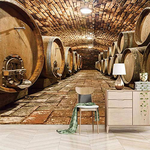 JXMFYY Poster Geant Mural 150x100cm Cave À Vin Tonneau En Bois Poster Geant Mural Photo Sticker Non-Tissé Salon Chambre Décoration Murs