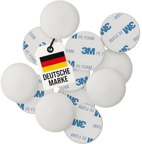 WELLGRO Wand Türstopper - selbstklebend, ohne Bohren, Wandpuffer, Wandschutz, perfekter Schutz für Wand und Tür, Türpuffer, Menge wählbar, Stückzahl:12 Stück