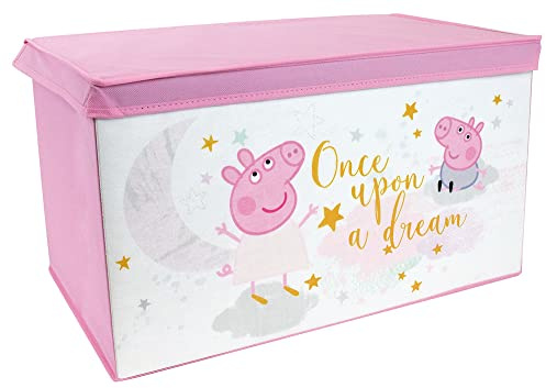 FUN HOUSE 713498 PEPPA PIG Coffre à jouets pliable 55,5 x 34,5 x 34 cm pour enfant, Red