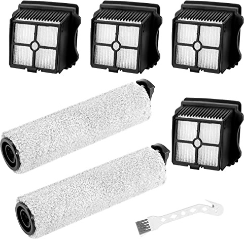iFloor - Spazzola a rullo per aspirapolvere senza fili, a secco e umido, con filtro HEPA, compatibile con aspirapolvere cordless Tineco iFloor 3 e iFloor One S3 (2 rotoli di spazzole e 4 filtri per