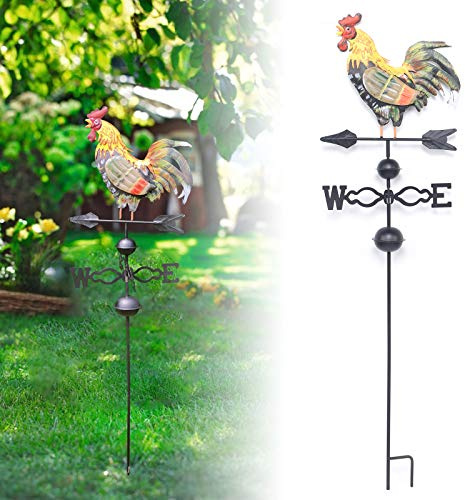 Weather Vane Cockerel,Vintage Wind Vane,Colored Rooster Weathervane Garden,30 * 30 * 120Cm,For Your Home,Patio,Backyard, Farmhouse, Garage