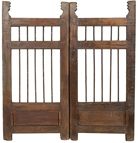 Biscottini Cancelletto in Legno per Esterno 103x4x98 cm | Cancello Giardino con Doppia Anta | Cancelletto Giardino Esterno Vintage restaurato