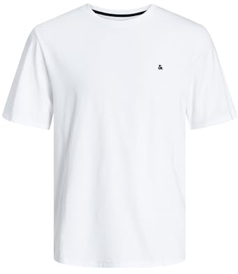 Jack & Jones T-Shirt Basique à col Rond pour Homme, Blanc., S