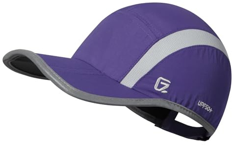 GADIEMKENSD UPF50+ Folding Outdoor Hat Unstructured Reflective Design Breathable Soft Sport Cap for Outdoor Sport