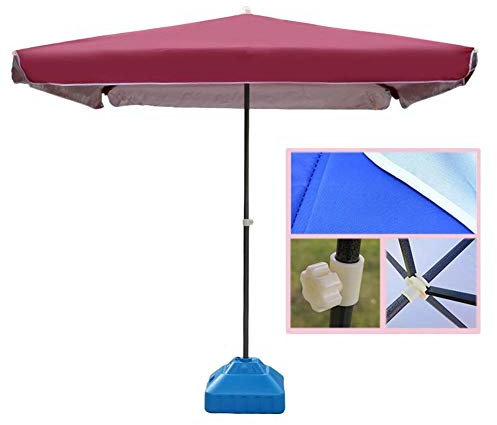 SPAboy Ombrellone da spiaggia quadrato da 6,5 piedi, ombrellone portatile da mercato esterno per tavolo da esterno, ombrellone da giardino