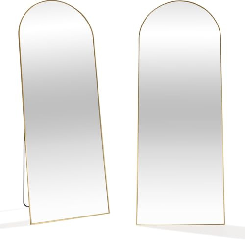 SensaHome Ganzkörperspiegel – Minimalistischer Wand- & Standspiegel – Metallkante – Gold – Modern – Ankleidezimmer – 160x60 cm