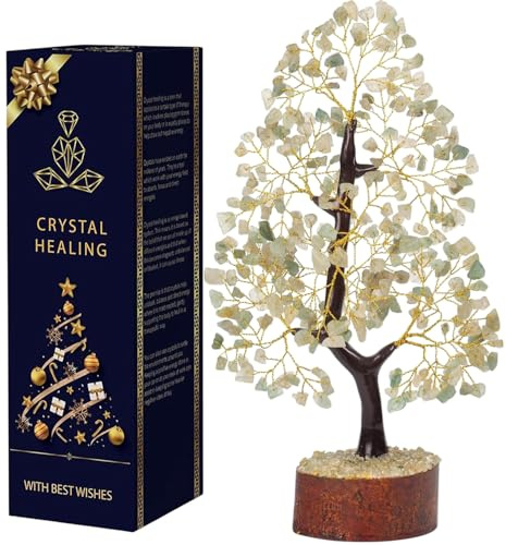 YATHABHISA Green Jade, Crystal Tree, Healing Crystals and Stones, House Warming Gifts New Home, Room Decor Aesthetic, Decorations for Shelves, Jade Money Tree,