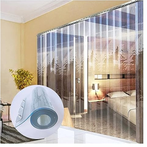 IBOWZ PVC Lamellen Streifenvorhang Transparente PVC-Streifentür, PVC-Türvorhang, Klimaanlage, Türvorhang, Lager, Kühlhaus, Tür, Eingang, Wärmedämmung