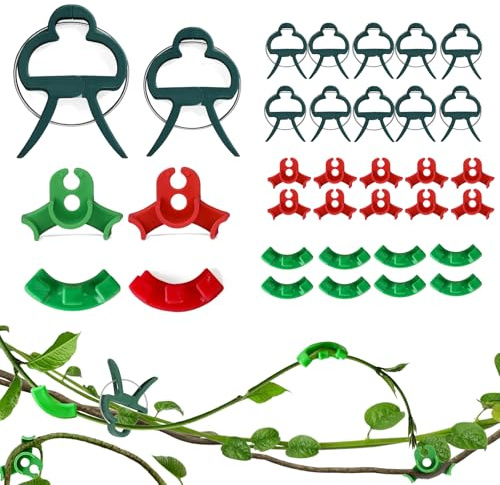 DK177 70 Stück Pflanzenclips Pflanzenbieger Set, Wiederverwendbare Pflanzenklammern+Wachstum Bieger Clips+90 Grad Pflanzenstützclips,für Gardening Plant,20 Große & 20 Kleine Clips Plus 30 Clip