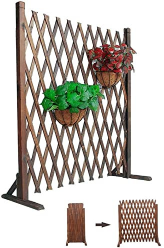 Schermatura per Recinzione da Giardino per Cani - Recinzione telescopica in Legno, Struttura per arrampicarsi su Piante a Reticolo Ispessito, Schermo per la Privacy Decorativo per partizione