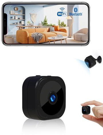 AOBOCAM Camera Espion,WiFi 1080P Bluetooth Mini Caméra de Surveillance Interieur/Extérieur sans Fil avec Enregistrement WiFi A Distance Discrete Mini Détection Mouvement Vision Nocturne(2.4Ghz) (A12)