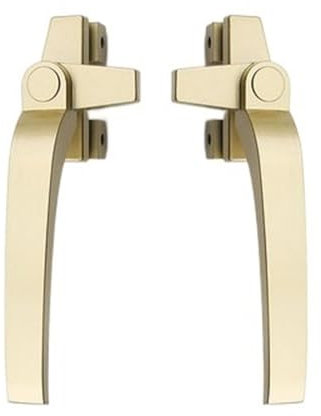 YUCHUANGYE Window Handles Aluminum Alloy Window Handles Type 38 Casement Window Lock Handle Safety Universal Left Right Hand Side Pull Lever Window Handles For Upvc Windows(Champagne Gold,Right)