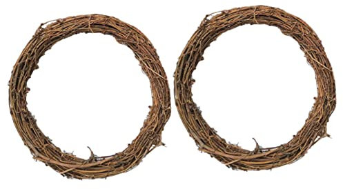 TOGEVAL Selbstgemacht Rattan Kranzrahmen Natürlicher Rattanring 30cm Weihnachtsdekoration Haustür Kranz Handgeflochtenes Rattanrobust